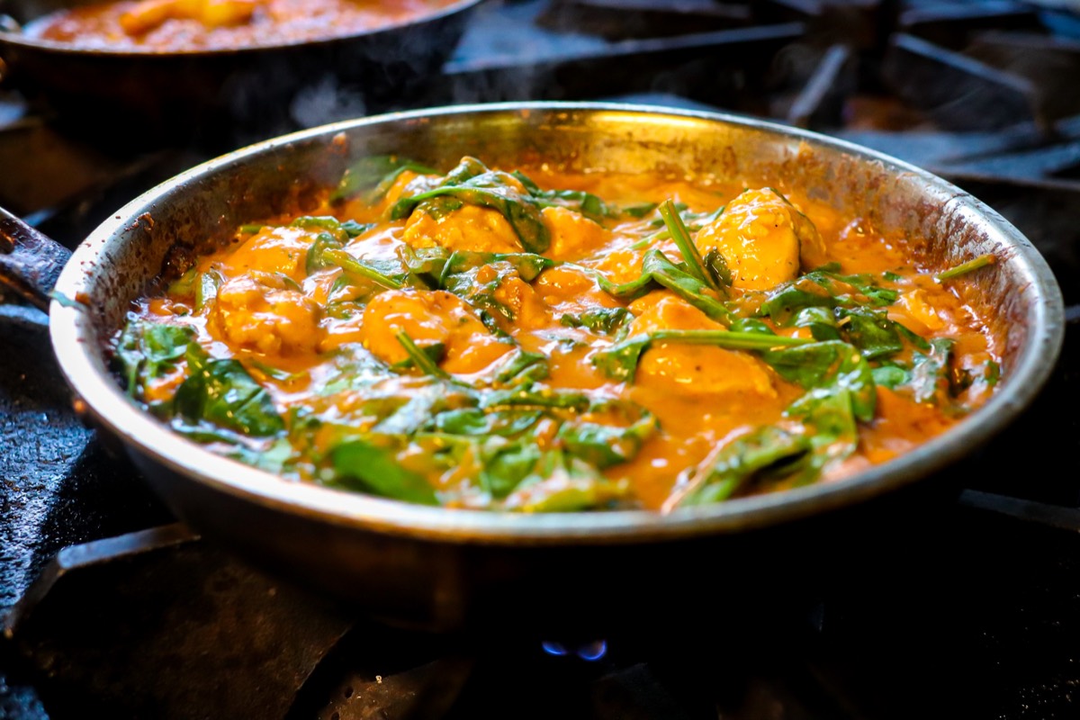 A colorful curry dish at Bintü Atelier