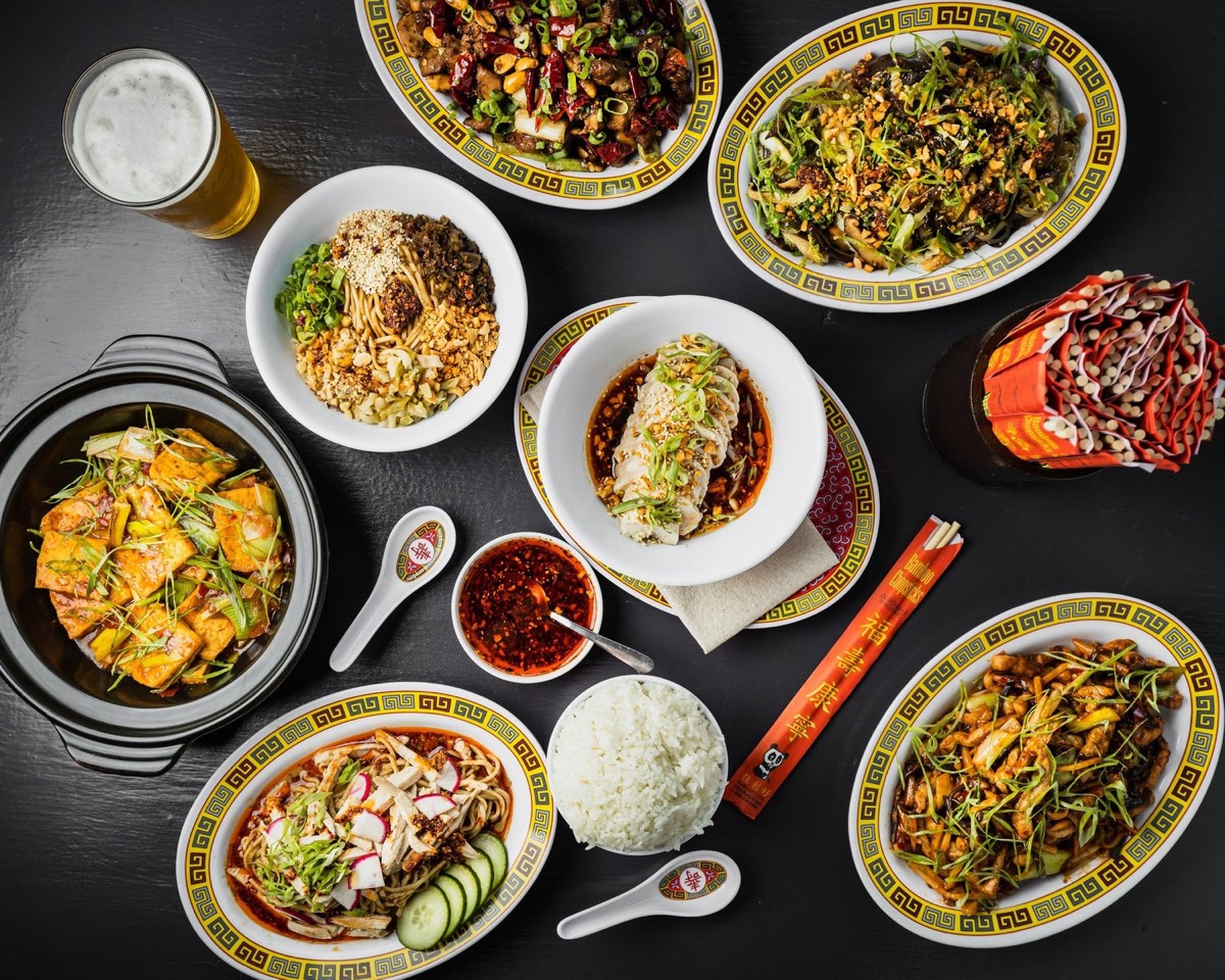 A spread of Sichuan dishes at Kwei Fei