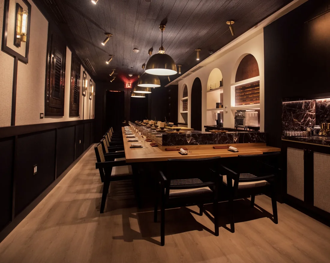 A Sushi Bar dining room pictured on its Charleston location page